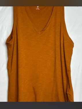Madewell cotton mix Sleeveless Tank Top Women's rust brown Size L.